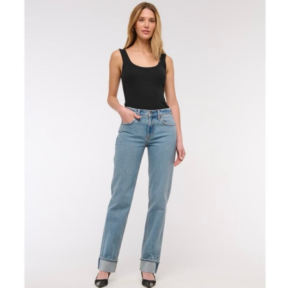 Abercrombie & Fitch ’90s Straight Ultra High Rise Jeans 26L Light Wash EUC